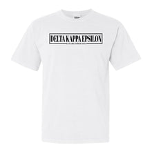 Load image into Gallery viewer, Delta Kappa Epsilon Fraternal Block Comfort Colors T-Shirt - Fraternity Tee - Kite and Crest