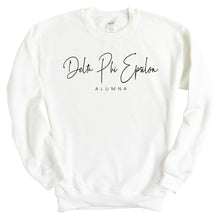 Load image into Gallery viewer, Delta Phi Epsilon Sweatshirt - DPHIE Sorority Alumna Crewneck Sweatshirt - Kite and Crest