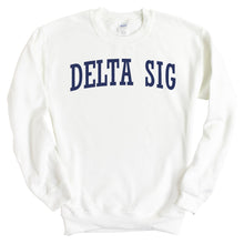Load image into Gallery viewer, Delta Sigma Phi Sweatshirt - Delta Sig Intrinsic Lettered Crewneck Sweatshirt - Kite and Crest