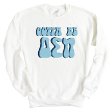 Load image into Gallery viewer, Delta Sigma Pi Happy to be Sweatshirt - Fraternity Crewneck Sweatshirt - Kite and Crest