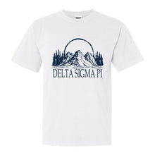 Load image into Gallery viewer, Delta Sigma Pi Weekend in the Mountains Comfort Colors T-Shirt - Kite and Crest