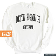 Load image into Gallery viewer, Delta Sigma Pi Weekender Sweatshirt - Fraternity Crewneck Sweatshirt - Kite and Crest