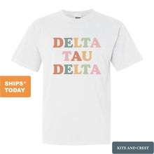 Load image into Gallery viewer, Delta Tau Delta Comfort Colors T-Shirt - Delt Bright and Colorful Shirt - Kite and Crest