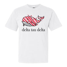 Load image into Gallery viewer, Delta Tau Delta Comfort Colors T-Shirt - Delt Red Whale Shirt - Kite and Crest