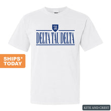 Load image into Gallery viewer, Delta Tau Delta Comfort Colors T-Shirt - Delt Shield Shirt - Kite and Crest