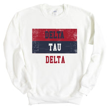 Load image into Gallery viewer, Delta Tau Delta Sweatshirt - Delt Colorful Stripe Crewneck Sweatshirt - Kite and Crest