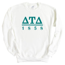 Load image into Gallery viewer, Delta Tau Delta Sweatshirt - Delt Lettered Basic Crewneck Sweatshirt - Kite and Crest
