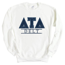 Load image into Gallery viewer, Delta Tau Delta Sweatshirt - Delt Washed Letters Crewneck Sweatshirt - Kite and Crest