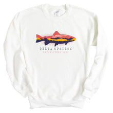 Load image into Gallery viewer, Delta Upsilon Sweatshirt - DU Fishing Crewneck Sweatshirt - Kite and Crest