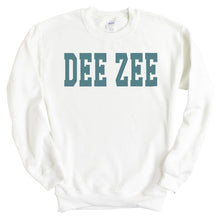 Load image into Gallery viewer, Delta Zeta Sweatshirt - Dee Zee (DZ) Blue Retro Crewneck Sweatshirt - Kite and Crest