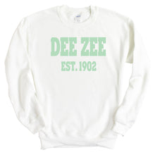 Load image into Gallery viewer, Delta Zeta Sweatshirt - Dee Zee (DZ) Sporty Established Crewneck Sweatshirt - Kite and Crest