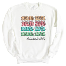 Load image into Gallery viewer, Delta Zeta Sweatshirt - Dee Zee (DZ) Stencil Crewneck Sweatshirt - Kite and Crest