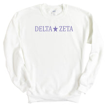 Load image into Gallery viewer, Delta Zeta Sweatshirt - Dee Zee (DZ) Straight Star Crewneck Sweatshirt - Kite and Crest