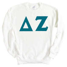 Load image into Gallery viewer, Delta Zeta Sweatshirt | DZ Basic Large Letters Crewneck Sweatshirt | Delta Zeta Sorority Gift Idea - Kite and Crest
