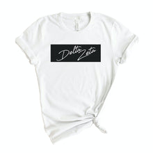 Load image into Gallery viewer, Delta Zeta T-shirt - Dee Zee (DZ) Black Box Tee - Kite and Crest