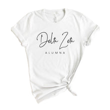 Load image into Gallery viewer, Delta Zeta T-shirt - Dee Zee (DZ) Sorority Alumna Tee - Kite and Crest