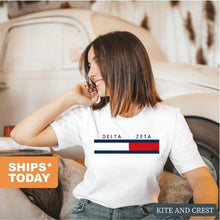 Load image into Gallery viewer, Delta Zeta T-shirt - Dee Zee (DZ) Vintage Tee - Kite and Crest