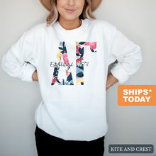 Load image into Gallery viewer, DG Delta Gamma Floral Block Sorority Crewneck Sweatshirt - Kite and Crest