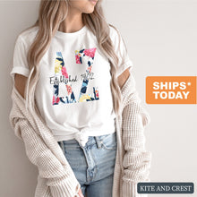 Load image into Gallery viewer, DZ Delta Zeta Floral Block Sorority T-Shirt - Kite and Crest