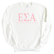 Load image into Gallery viewer, Epsilon Sigma Alpha Classic Pink Letters Sweatshirt - Fraternity Crewneck Sweatshirt - Kite and Crest