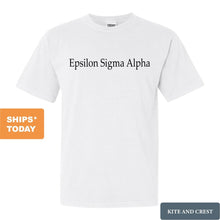 Load image into Gallery viewer, Epsilon Sigma Alpha Clean and Simple Comfort Colors T-Shirt - Kite and Crest