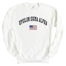 Load image into Gallery viewer, Epsilon Sigma Alpha Traditional Flag Sweatshirt - Fraternity Crewneck Sweatshirt - Kite and Crest