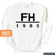 Load image into Gallery viewer, Farmhouse Black Letter Sweatshirt - Fraternity Crewneck Sweatshirt - Kite and Crest