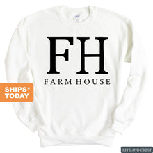 Load image into Gallery viewer, Farmhouse Block Letter Sweatshirt - Fraternity Crewneck Sweatshirt - Kite and Crest