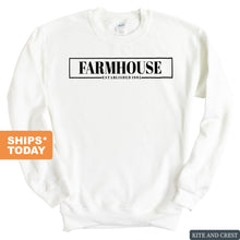 Load image into Gallery viewer, Farmhouse Fraternal Block Sweatshirt - Fraternity Crewneck Sweatshirt - Kite and Crest