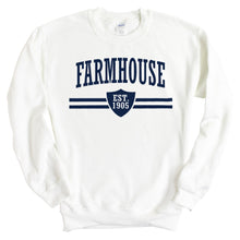 Load image into Gallery viewer, Farmhouse Striped Shield Sweatshirt - Fraternity Crewneck Sweatshirt - Kite and Crest