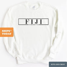 Load image into Gallery viewer, FIJI Sweatshirt - FIJI Fraternal Block Crewneck Sweatshirt - Kite and Crest