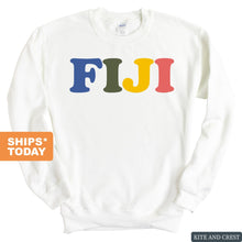 Load image into Gallery viewer, FIJI Sweatshirt - FIJI Retro Letters Crewneck Sweatshirt - Kite and Crest