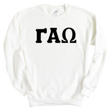 Load image into Gallery viewer, Gamma Alpha Omega Basic Black Letters Crewneck Sweatshirt - Kite and Crest