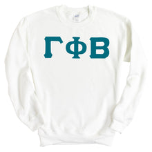 Load image into Gallery viewer, Gamma Phi Beta Sweatshirt | GPHI Basic Large Letters Crewneck Sweatshirt | Gamma Phi Beta Sorority Gift Idea - Kite and Crest