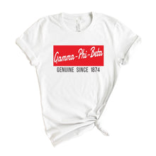 Load image into Gallery viewer, Gamma Phi Beta T-shirt - Gamma Phi (GPHI) Genuine Sorority Tee - Kite and Crest