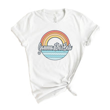 Load image into Gallery viewer, Gamma Phi Beta T-shirt - Gamma Phi (GPHI) Wavy Rainbow Tee - Kite and Crest