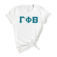 Load image into Gallery viewer, Gamma Phi Beta T-Shirt | GPHI Basic Large Letters Shirt | Gamma Phi Beta Sorority Gift Idea - Kite and Crest