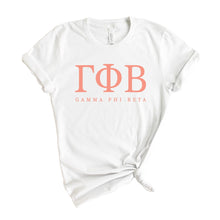 Load image into Gallery viewer, Gamma Phi Beta T-Shirt | GPHI Colored Block Letters Shirt | Gamma Phi Beta Sorority Gift Idea - Kite and Crest