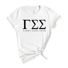 Load image into Gallery viewer, Gamma Sigma Sigma Block Letter T-shirt - Kite and Crest