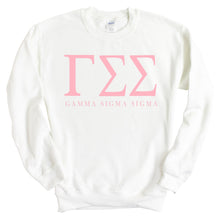 Load image into Gallery viewer, Gamma Sigma Sigma Pink Letter Crewneck Sweatshirt - Kite and Crest