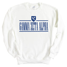 Load image into Gallery viewer, Gamma Zeta Alpha Shield Sweatshirt - Fraternity Crewneck Sweatshirt - Kite and Crest
