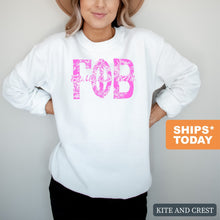 Load image into Gallery viewer, GPHI Gamma Phi Beta Pink Floral Sorority Crewneck Sweatshirt - Kite and Crest