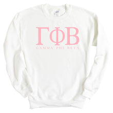 Load image into Gallery viewer, GPHI Gamma Phi Beta Pink Letter Sorority Crewneck Sweatshirt - Kite and Crest