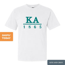 Load image into Gallery viewer, Kappa Alpha Order Comfort Colors T-Shirt - KA Lettered Basic Shirt - Kite and Crest