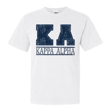 Load image into Gallery viewer, Kappa Alpha Order Comfort Colors T-Shirt - KA Washed Letters Shirt - Kite and Crest