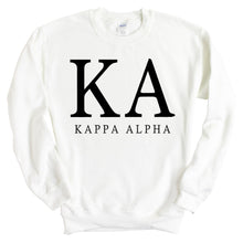 Load image into Gallery viewer, Kappa Alpha Order Sweatshirt - KA Block Letter Crewneck Sweatshirt - Kite and Crest