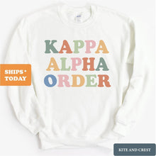 Load image into Gallery viewer, Kappa Alpha Order Sweatshirt - KA Bright and Colorful Crewneck Sweatshirt - Kite and Crest