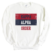 Load image into Gallery viewer, Kappa Alpha Order Sweatshirt - KA Colorful Stripe Crewneck Sweatshirt - Kite and Crest