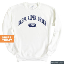 Load image into Gallery viewer, Kappa Alpha Order Sweatshirt - KA Fraternal Arch Crewneck Sweatshirt - Kite and Crest