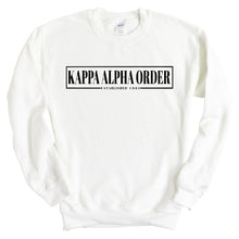 Load image into Gallery viewer, Kappa Alpha Order Sweatshirt - KA Fraternal Block Crewneck Sweatshirt - Kite and Crest